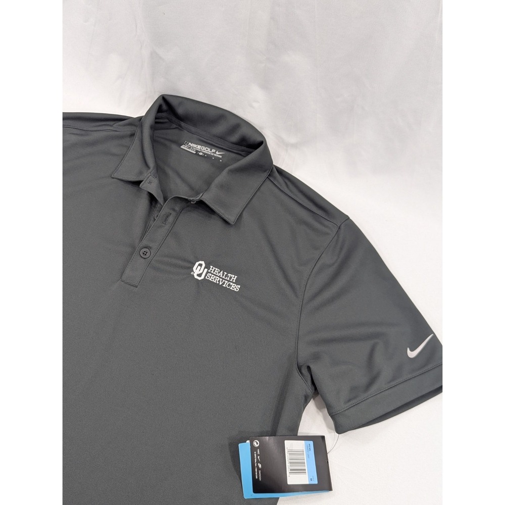 Oklahoma University Health Services Nike Dri-FIT Polo Shirt Mens Medium Gray NWT